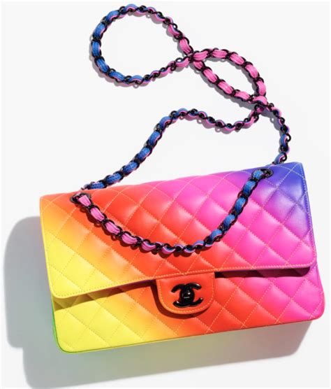 chanel rainbow handbag|large chanel handbags red.